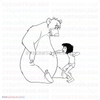 Mowgli And Baloo Silhouette Jungle Book 034 svg dxf eps pdf png