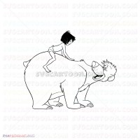 Mowgli And Baloo Silhouette Jungle Book 036 svg dxf eps pdf png