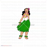 Nani Wearing Grass Skirt Lilo And Stitch 026 svg dxf eps pdf png