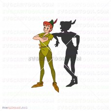 Peter Pan standing with his shadow Peter Pan 004 svg dxf eps pdf png