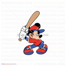 Playing baseball Mickey Mouse 004 svg dxf eps pdf png