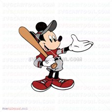 Playing baseball Mickey Mouse 005 svg dxf eps pdf png