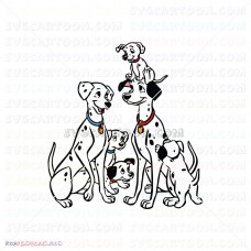 Puppies Dalmatian Family Pongo and Perdita 101 Dalmations 030 svg dxf eps pdf png