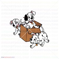 Puppies in moving box 101 Dalmations 031 svg dxf eps pdf png