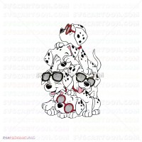 Puppies with Glass 101 Dalmations 032 svg dxf eps pdf png