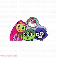 Raven and Starfire and Cyborg and Beast Boy Teen Titans Go svg dxf eps pdf png