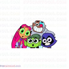 Raven and Starfire and Cyborg and Beast Boy Teen Titans Go svg dxf eps pdf png