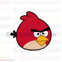 Red The Angry Birds Face 2 svg dxf eps pdf png