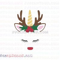 Rudolph Face Head Unicorn Reindeer svg dxf eps pdf png