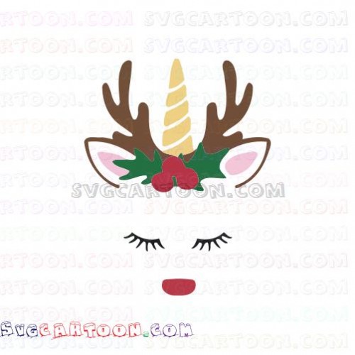 Download Rudolph Face Head Unicorn Reindeer Svg Dxf Eps Pdf Png