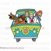 Scooby Doo and friends in bus svg dxf eps pdf png