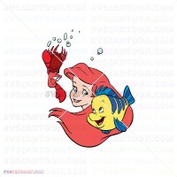 Sebastian the Crab and Flounder and Ariel The Little Mermaid 015 svg dxf eps pdf png