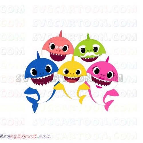 Download 6 Family Sharks Character With Friends And Pinkfong Svg Cut File Dxf Eps Pdf Png Svg Silhouette Cameo Cricut Design Prints Art Collectibles Delage Com Br