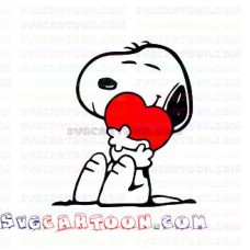 Snoopy Hugging a Heart svg dxf eps pdf png