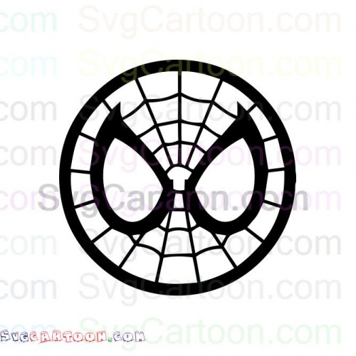 Spider Man Face Circle Silhouette Svg Dxf Eps Pdf Png