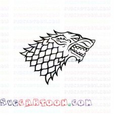 Stark Wolves Game of thrones outline svg dxf eps pdf png