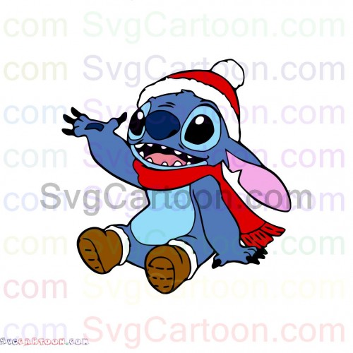 Disney Stitch With Christmas Lights Svg