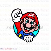 Super Mario Bros waving his hand Through a Circle 2 svg dxf eps pdf png