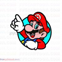 Super Mario Bros waving his hand Through a Circle svg dxf eps pdf png