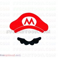 Super Mario Cap and Mustache svg dxf eps pdf png