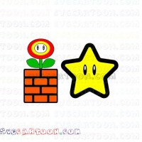 Super Mario Flower Power and Star svg dxf eps pdf png