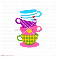 Sweet Cups Alice In Wonderland 007 svg dxf eps pdf png