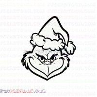 The Grinch Face Christmas outline svg dxf eps pdf png