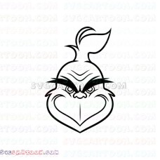 The Grinch Face outline silhouette svg dxf eps pdf png