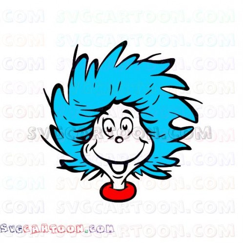 Download Thing 1 Face Happy Dr Seuss The Cat In The Hat Svg Dxf Eps Pdf Png