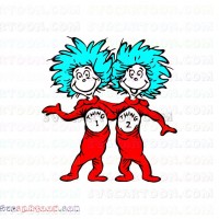 Thing 1 and Thing 2 Dr Seuss The Cat in the Hat svg dxf eps pdf png
