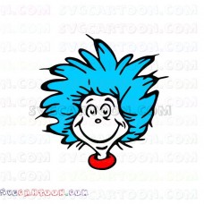 Thing 2 Face smiley Dr Seuss The Cat in the Hat svg dxf eps pdf png