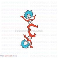 Thing one 1 and Thing two 2 Upside down Dr Seuss The Cat in the Hat svg dxf eps pdf png