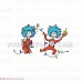Thing one 1 and Thing two 2 playing Dr Seuss The Cat in the Hat svg dxf eps pdf png