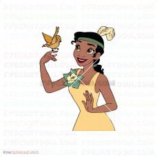Tiana in Springtime with Bird The Princess And The Frog 009 svg dxf eps pdf png