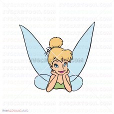 Tinker Bell resting face in hands Peter Pan 012 svg dxf eps pdf png