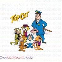 Top Cat and Benny the Ball and Choo Choo and Brain and Fancy Fancy and Spook and Officer Dibble svg dxf eps pdf png