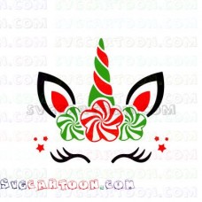 Unicorn Christmas Candy svg dxf eps pdf png