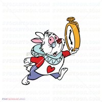 White Rabbit Running With Watch Alice In Wonderland 009 svg dxf eps pdf png
