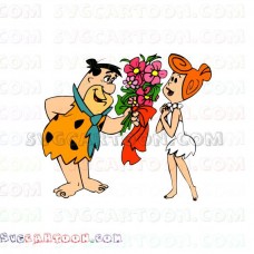 Wilma Flintstone and Fred Flintstone flowers The Flintstones svg dxf eps pdf png