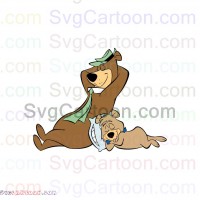 Yogi Bear and Boo Boo sleeping svg dxf eps pdf png
