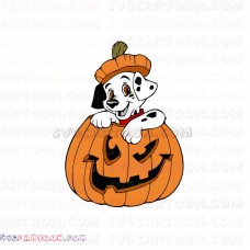 dalmatian halloween pumpkin 2 svg dxf eps pdf png